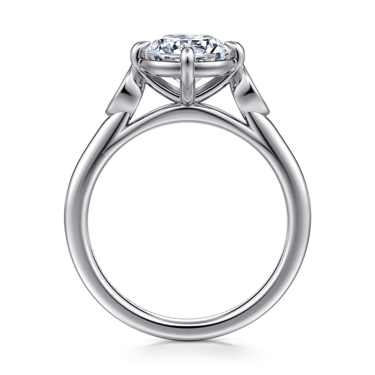 Charli - 14K White Gold Bezel Prong Round Three Stone Diamond Engagement Ring - 0.1 ct - Shot 2