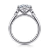 Charli - 14K White Gold Bezel Prong Round Three Stone Diamond Engagement Ring - 0.1 ct