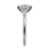 Charli - 14K White Gold Bezel Prong Round Three Stone Diamond Engagement Ring - 0.1 ct