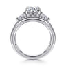 Danni - 14K White Gold Round Three Stone Diamond Engagement Ring - 0.75 ct