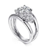 Danni - 14K White Gold Round Three Stone Diamond Engagement Ring - 0.75 ct