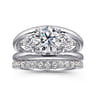 Danni - 14K White Gold Round Three Stone Diamond Engagement Ring - 0.75 ct