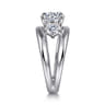 Danni - 14K White Gold Round Three Stone Diamond Engagement Ring - 0.75 ct