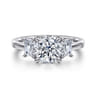 Stephi - 14K White Gold Round Three Stone Diamond Engagement Ring - 0.6 ct