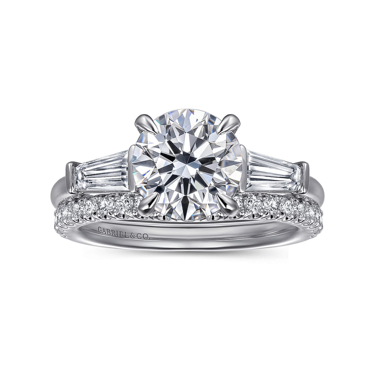 Acacia - 14K White Gold Round Three Stone Diamond Engagement Ring - 0.5 ct - Shot 4