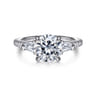 Kendal - 14K White Gold Round Three Stone Diamond Engagement Ring - 0.45 ct