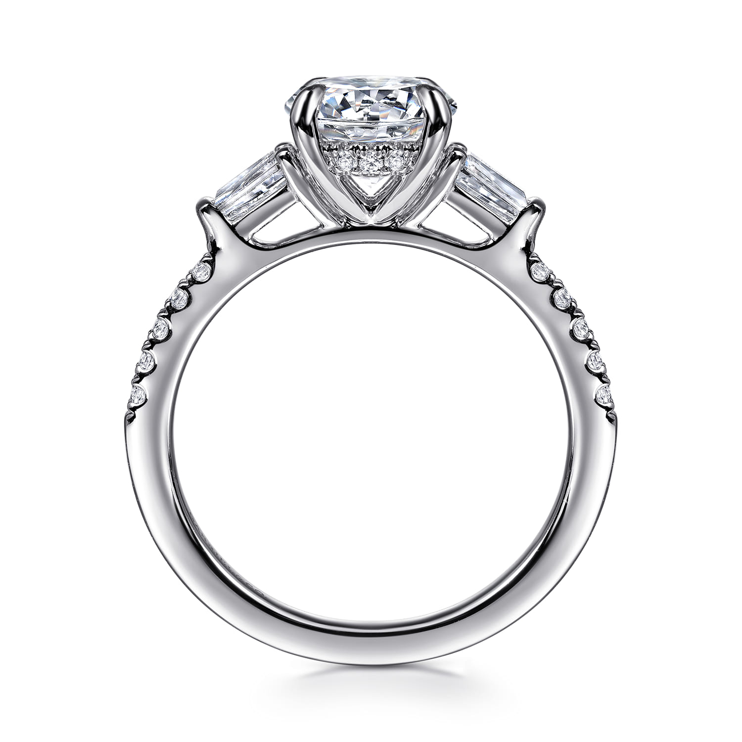 Kendal - 14K White Gold Round Three Stone Diamond Engagement Ring - 0.45 ct - Shot 2