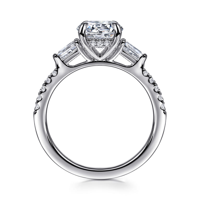 Kendal - 14K White Gold Round Three Stone Diamond Engagement Ring - 0.45 ct - Shot 2