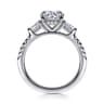 Kendal - 14K White Gold Round Three Stone Diamond Engagement Ring - 0.45 ct