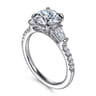 Kendal - 14K White Gold Round Three Stone Diamond Engagement Ring - 0.45 ct