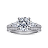 Kendal - 14K White Gold Round Three Stone Diamond Engagement Ring - 0.45 ct