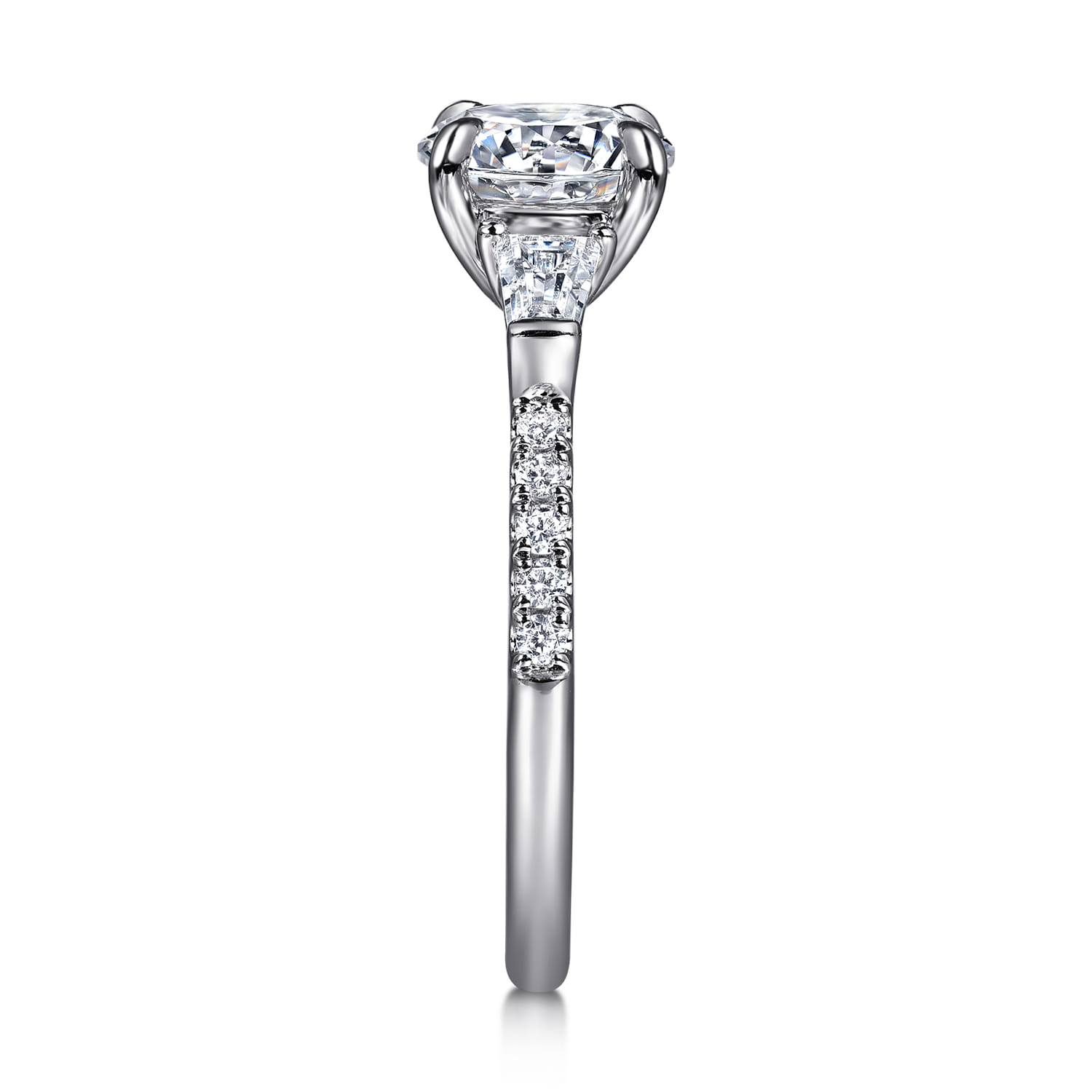 Kendal - 14K White Gold Round Three Stone Diamond Engagement Ring - 0.45 ct - Shot 5
