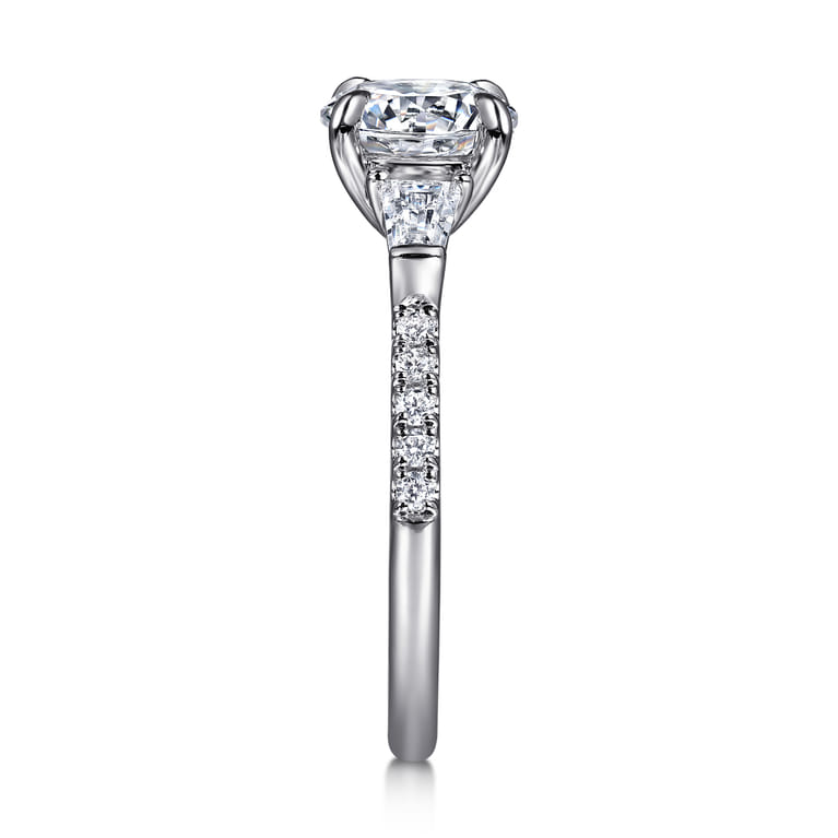 Kendal - 14K White Gold Round Three Stone Diamond Engagement Ring - 0.45 ct - Shot 5