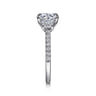 Georgie - 14K White Gold Round Three Stone Lotus Diamond Engagement Ring - 0.6 ct