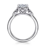 Ebony - 14K White Gold Round Three Stone Diamond Engagement Ring - 0.2 ct