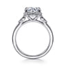 Ebony - 14K White Gold Round Three Stone Diamond Engagement Ring - 0.2 ct
