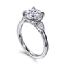 Ebony - 14K White Gold Round Three Stone Diamond Engagement Ring - 0.2 ct