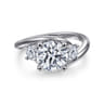 Elin - 14K White Gold Round Three Stone Diamond Engagement Ring - 0.5 ct