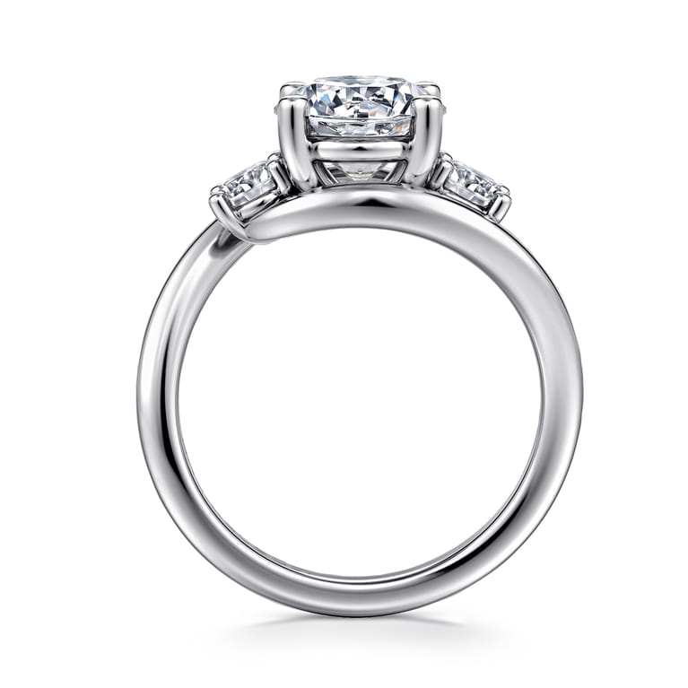 Elin - 14K White Gold Round Three Stone Diamond Engagement Ring - 0.5 ct - Shot 2