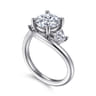 Elin - 14K White Gold Round Three Stone Diamond Engagement Ring - 0.5 ct