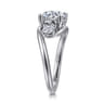 Elin - 14K White Gold Round Three Stone Diamond Engagement Ring - 0.5 ct