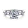 Acacia - 14K White Gold Round Three Stone Diamond Engagement Ring - 0.3 ct