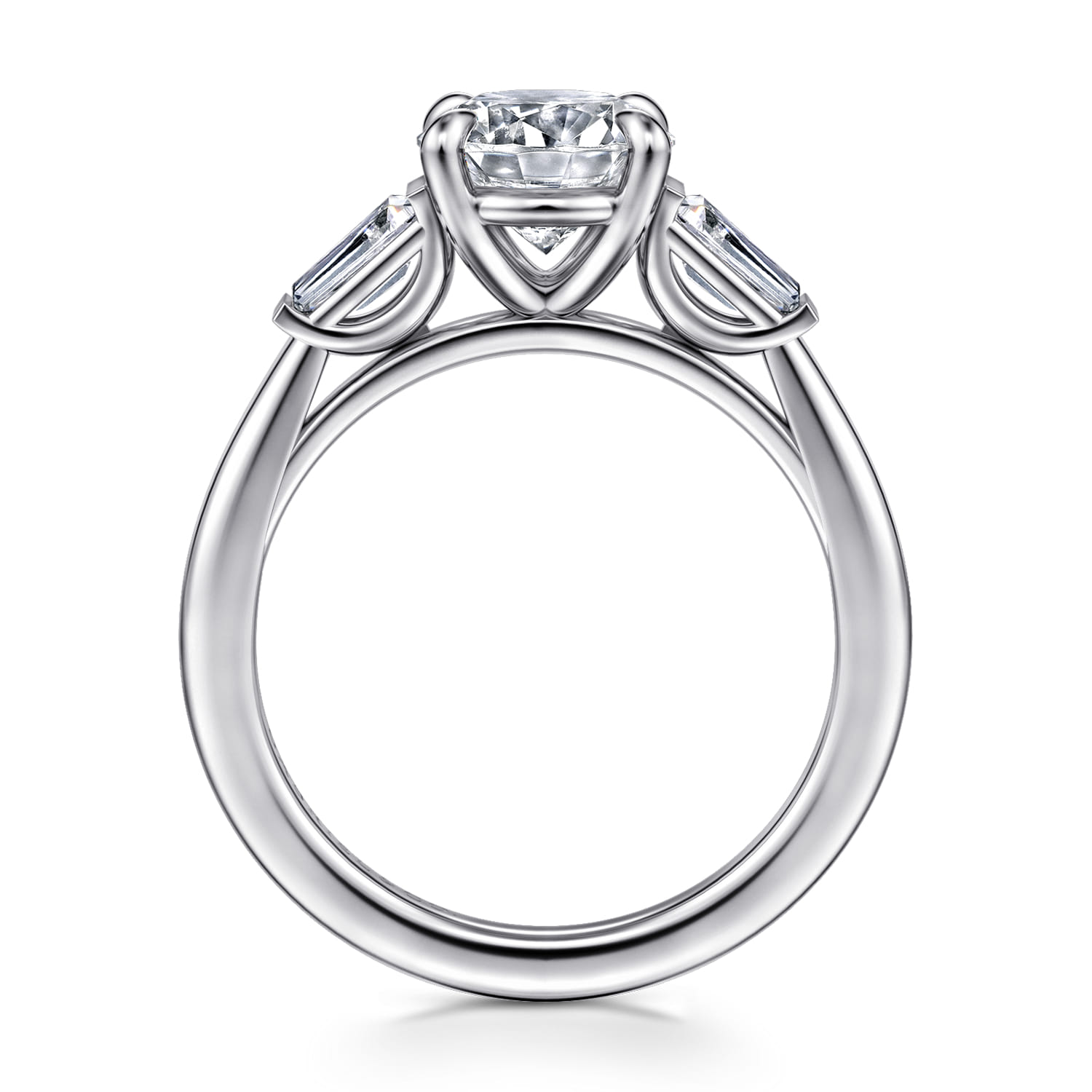 Acacia - 14K White Gold Round Three Stone Diamond Engagement Ring - 0.3 ct - Shot 2