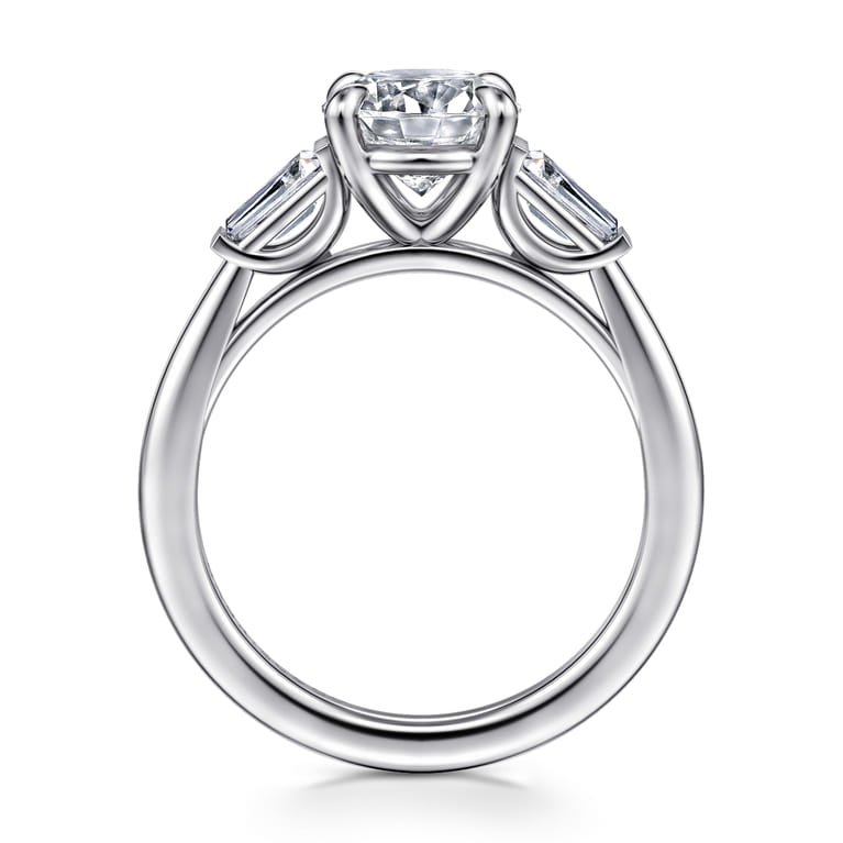 Acacia - 14K White Gold Round Three Stone Diamond Engagement Ring - 0.3 ct - Shot 2