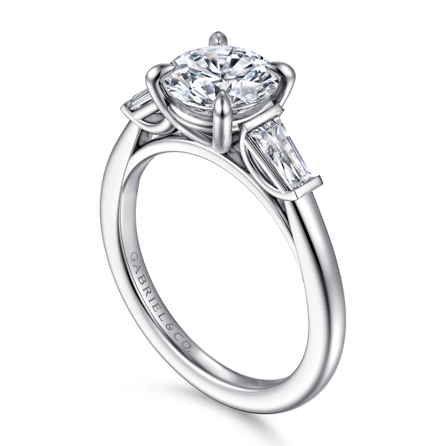 Acacia - 14K White Gold Round Three Stone Diamond Engagement Ring - 0.3 ct - Shot 3
