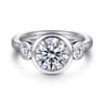 Henley - 14K White Gold Round Three Stone Bezel Set Diamond Engagement Ring - 0.5 ct