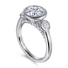 Henley - 14K White Gold Round Three Stone Bezel Set Diamond Engagement Ring - 0.5 ct
