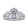 Henley - 14K White Gold Round Three Stone Bezel Set Diamond Engagement Ring - 0.5 ct