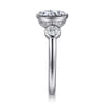 Henley - 14K White Gold Round Three Stone Bezel Set Diamond Engagement Ring - 0.5 ct