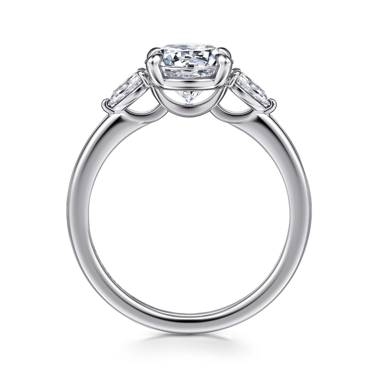 Adalia - 14K White Gold Round Three Stone Diamond Engagement Ring - 0.3 ct - Shot 2