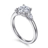 Adalia - 14K White Gold Round Three Stone Diamond Engagement Ring - 0.3 ct