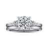 Adalia - 14K White Gold Round Three Stone Diamond Engagement Ring - 0.3 ct