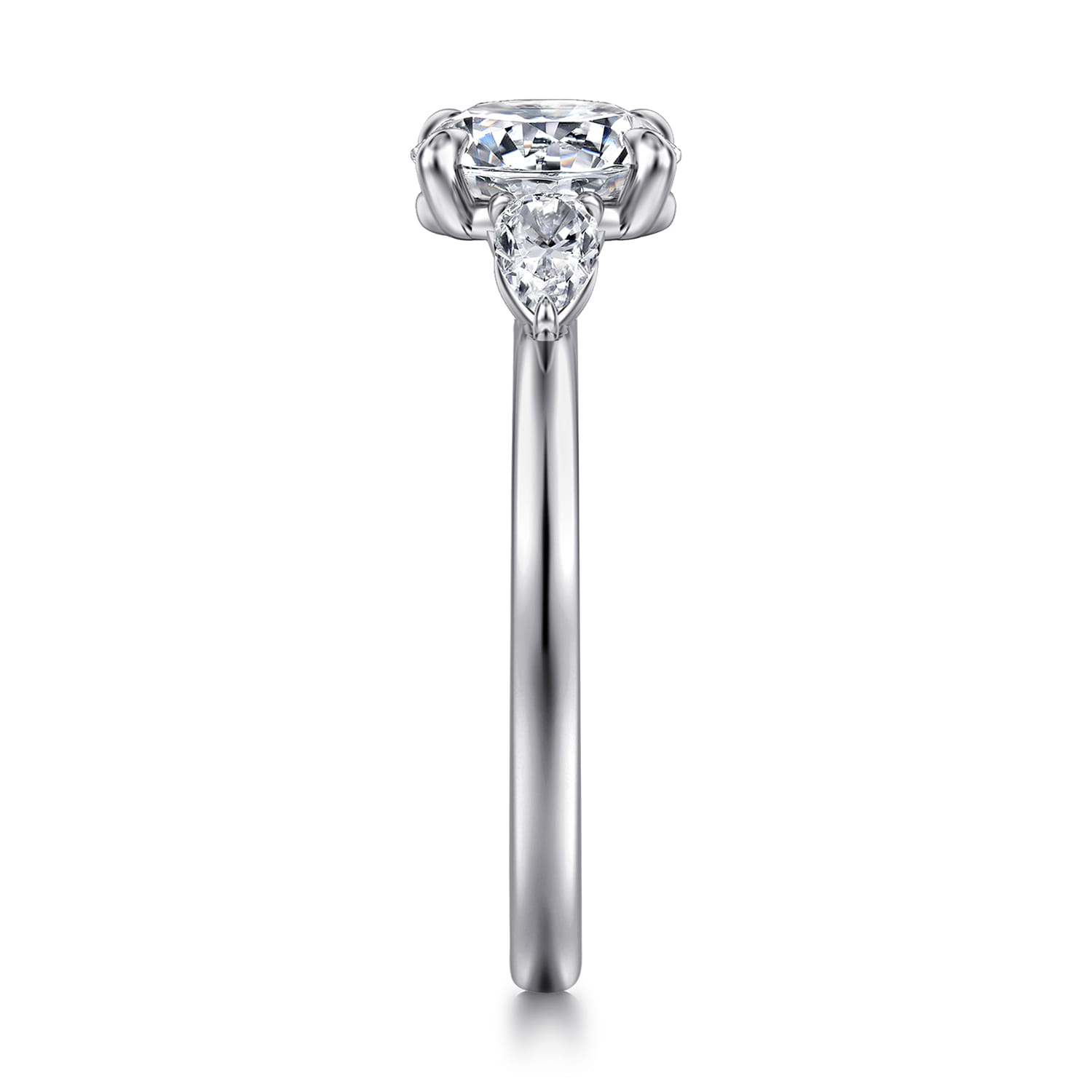 Adalia - 14K White Gold Round Three Stone Diamond Engagement Ring - 0.3 ct - Shot 5