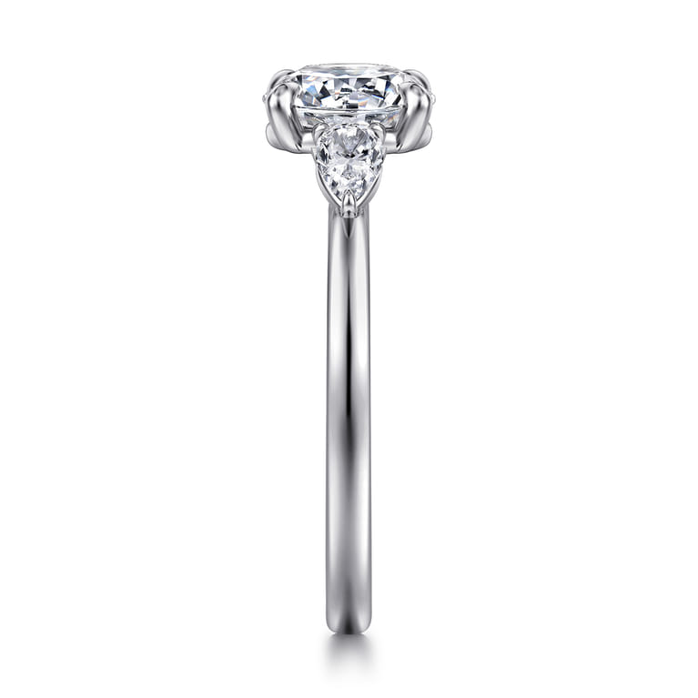 Adalia - 14K White Gold Round Three Stone Diamond Engagement Ring - 0.3 ct - Shot 5