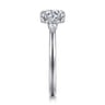 Adalia - 14K White Gold Round Three Stone Diamond Engagement Ring - 0.3 ct
