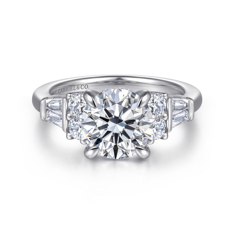 Hollie - 14K White Gold Round Diamond Engagement Ring - 0.6 ct - Shot 1