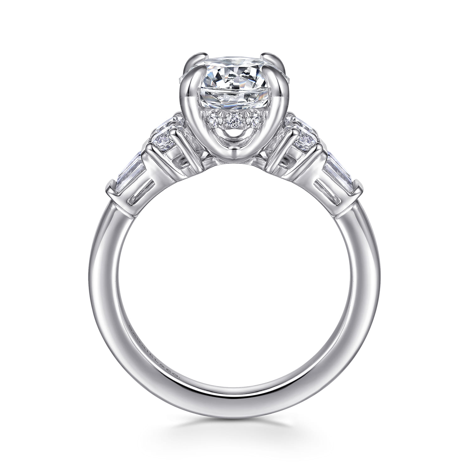 Hollie - 14K White Gold Round Diamond Engagement Ring - 0.6 ct - Shot 2