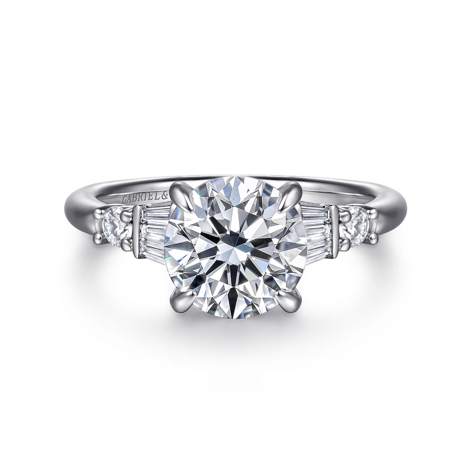 Chana - 14K White Gold Round Diamond Engagement Ring - 0.3 ct - Shot 1