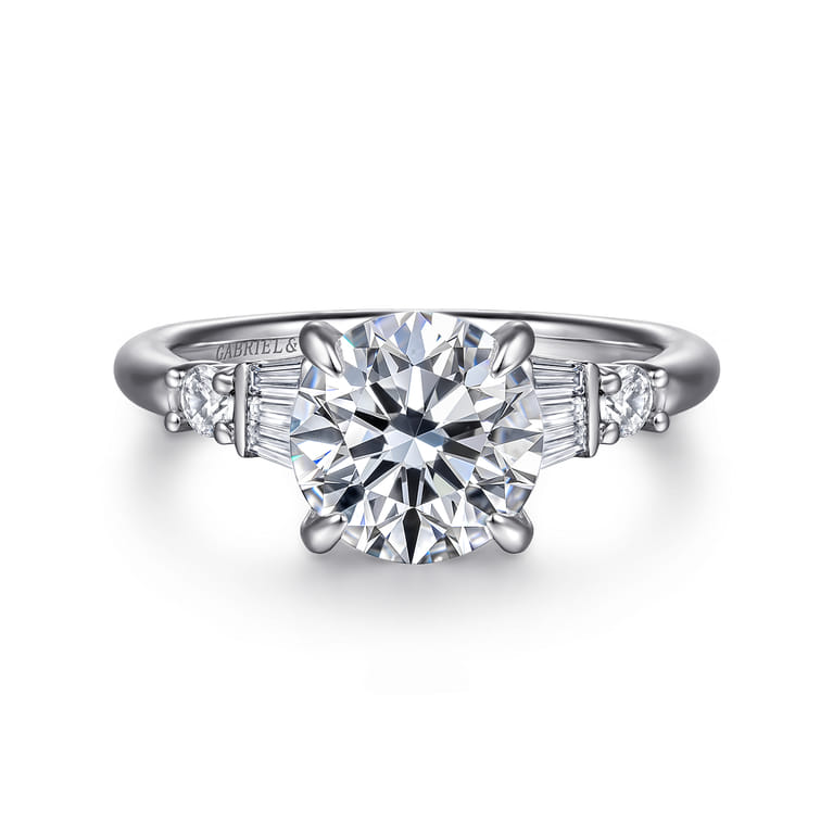 Chana - 14K White Gold Round Diamond Engagement Ring - 0.3 ct - Shot 1