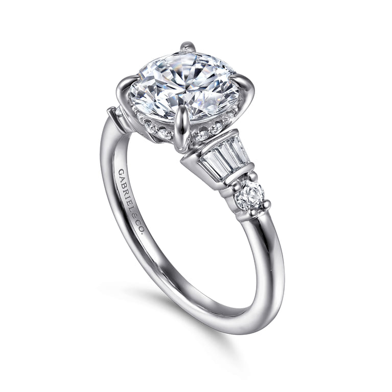 Chana - 14K White Gold Round Diamond Engagement Ring - 0.3 ct - Shot 3