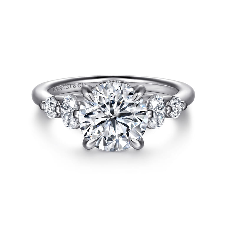 Nilla - 14K White Gold Round Diamond Engagement Ring - 0.5 ct - Shot 1