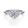 Alesandra - 14K White Gold Half Bezel Round Three Stone Diamond Engagement Ring - 0.3 ct