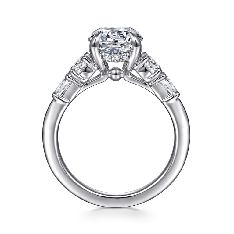 Nella - 14K White Gold Five Stone Round Diamond Engagement Ring - 0.7 ct - Shot 2