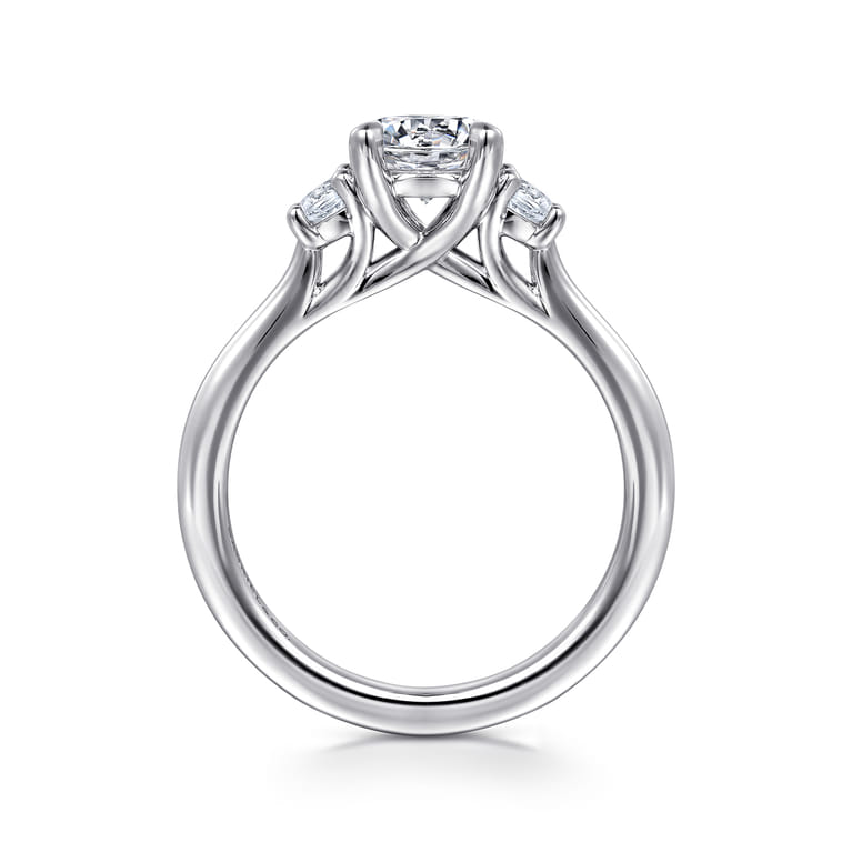 Sanaa - 14K White Gold Round 3 Stone Diamond Engagement Ring - 0.22 ct - Shot 2