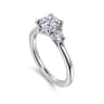 Sanaa - 14K White Gold Round 3 Stone Diamond Engagement Ring - 0.22 ct