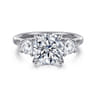 Sanaa - 14K White Gold Round Three Stone Diamond Engagement Ring - 0.6 ct